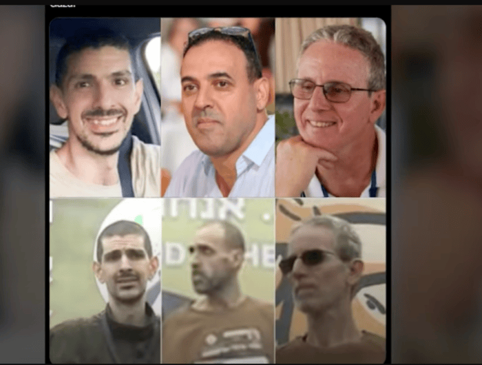 Freed hostages Or Levy, 34, Eli Sharabi, 52, and Ohad Ben Ami, 56 (Facebook)