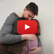 Freed hostage Alexandre “Sasha”Troufanov reunites with his mother and girlfriend Feb 2025 (YouTube screenshot)