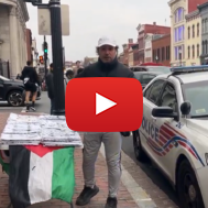 Man selling 'Palestine' gear in Washington DC