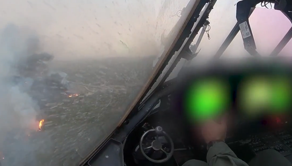 View of the fires from a 'Shimshon' aircraft