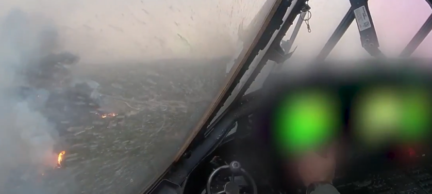 View of the fires from a 'Shimshon' aircraft