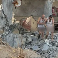 Two Hamas terrorists surrendering to Israeli forces in Rafah