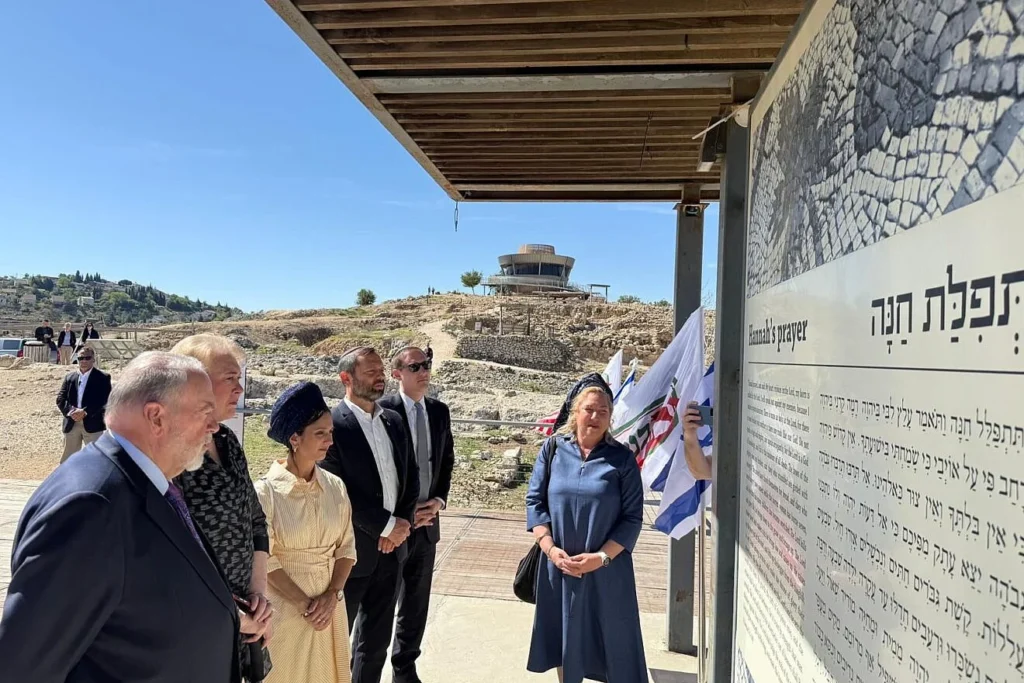 U.S. Ambassador to Israel Mike Huckabee during an official visit to the Ancient Shiloh site