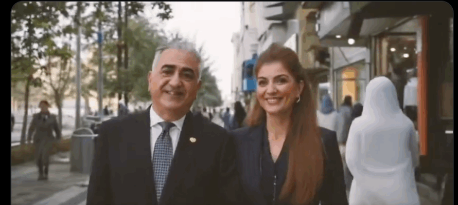 Reza Pahlavi and his wife