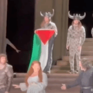 Palestinian flag, Royal Opera House