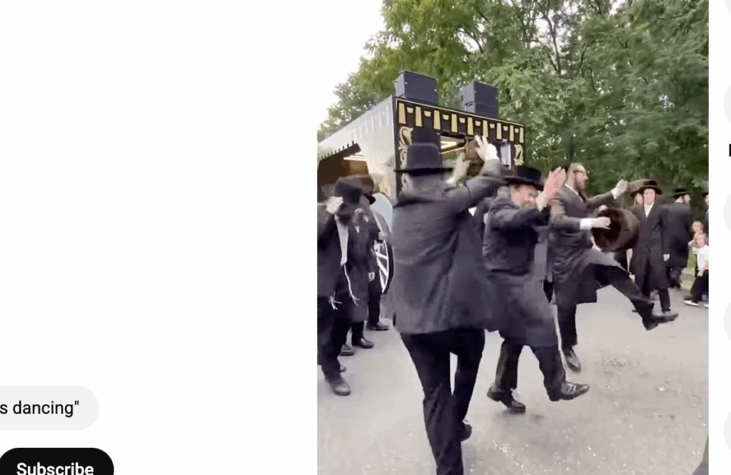 Orthodox Jews dancing