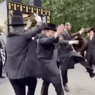Orthodox Jews dancing