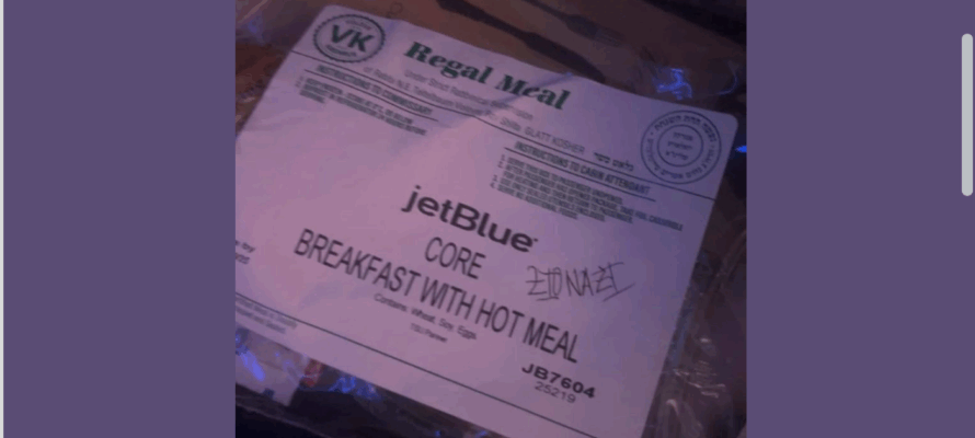 Jetbllue kosher meal
