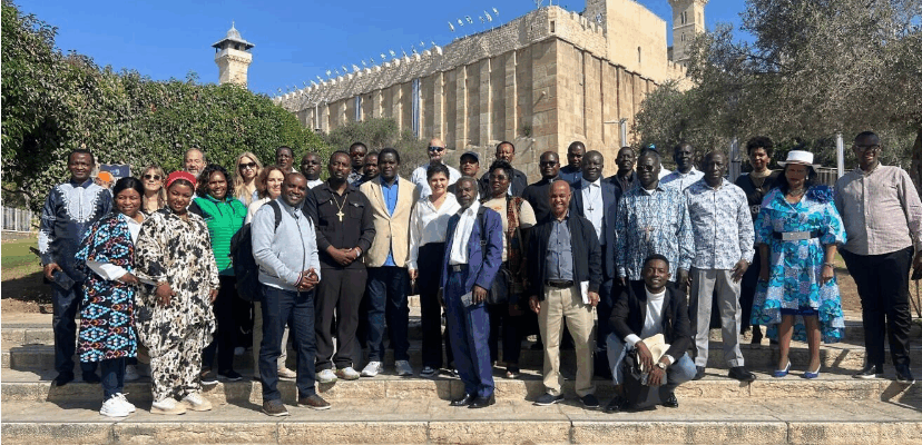 A delegation of African Christian leaders visiting the Cave of the Patriarchs in Hebron