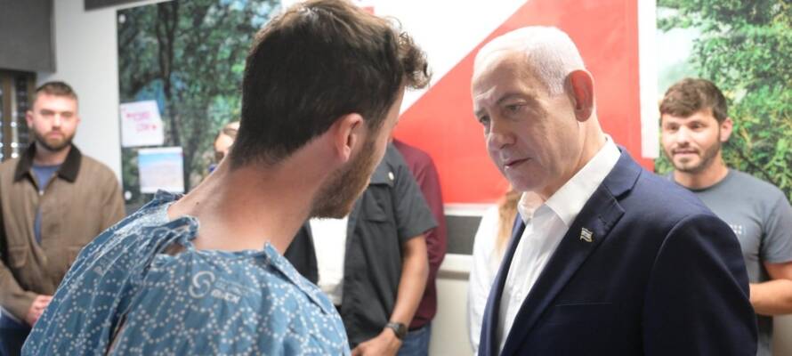 netanyahu wounded soldiers