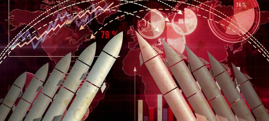 War and arms race abstract concept 3d illustration.