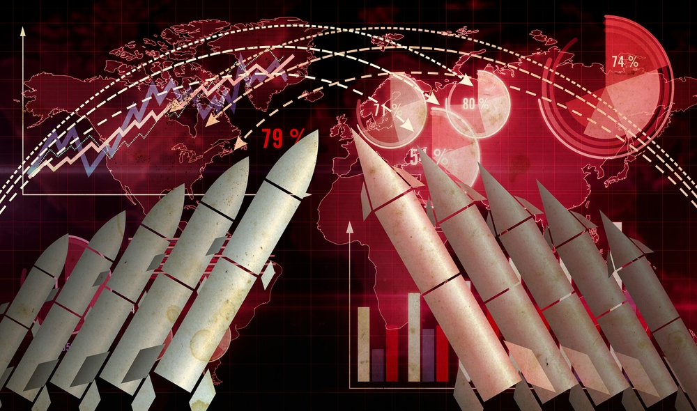 War and arms race abstract concept 3d illustration.