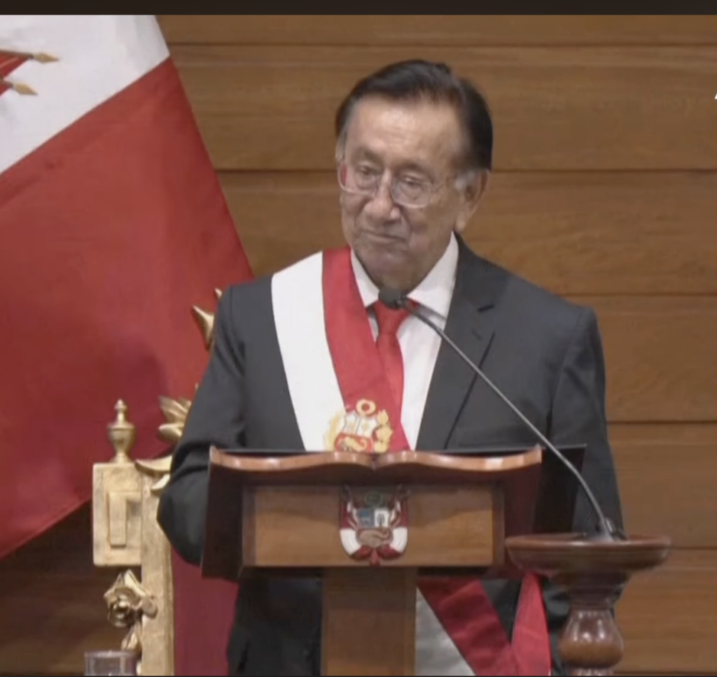 Peru’s interim president, José María Balcázar,